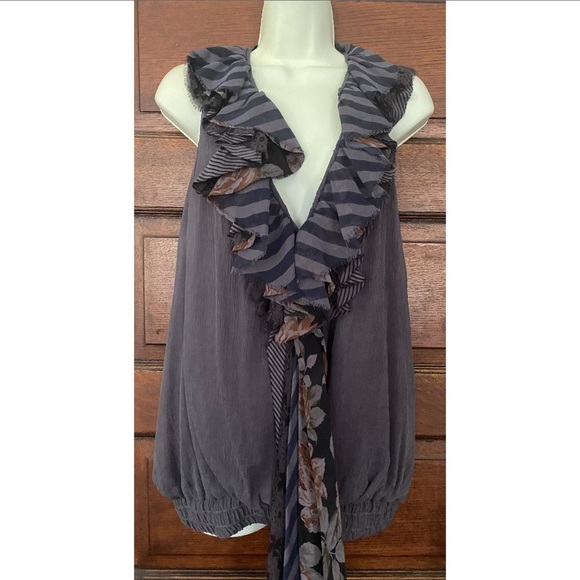 Elizabeth & James Rock ‘n’ Roll silk scarf top S - Picture 4 of 7